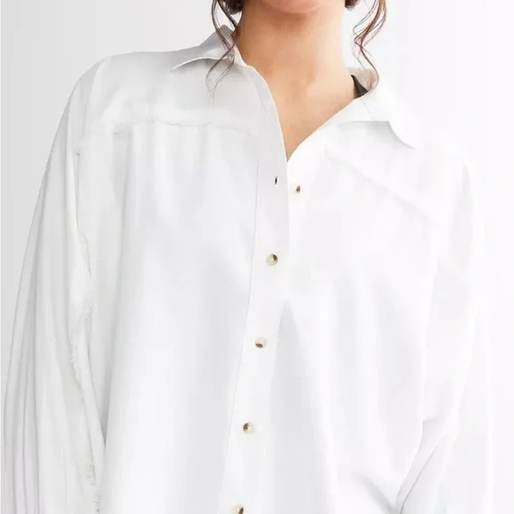 BKE Frayed Button up Shirt - Picture 1 of 4